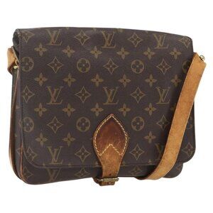Authentic LOUIS VUITTON Monogram Cartouchiere GM Shoulder Bag M51252 LV